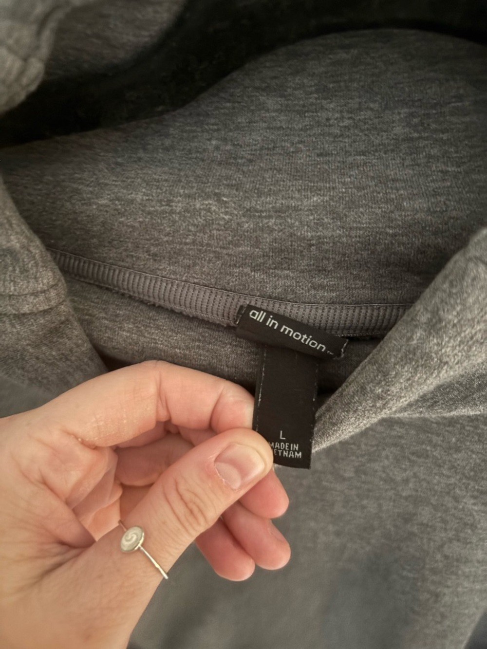 All In Motion Cropped Pullover Sweatshirt Gray Side Zip Athleisure Size L - Picture 3 of 4